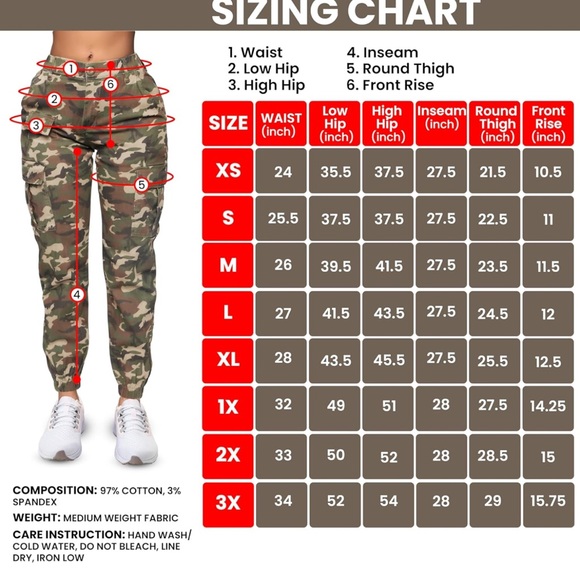 Women's High Waist Cargo Jogger Hiking Pants Casual Elastic Waistband Tapered - Picture 2 of 4